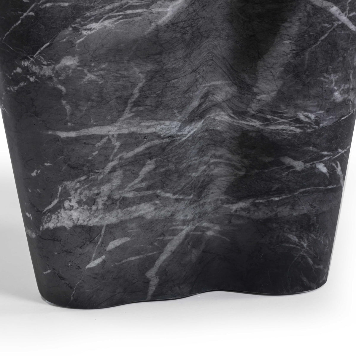 Tov Furniture Slab Black Marble Concrete Indoor/Outdoor Side Table