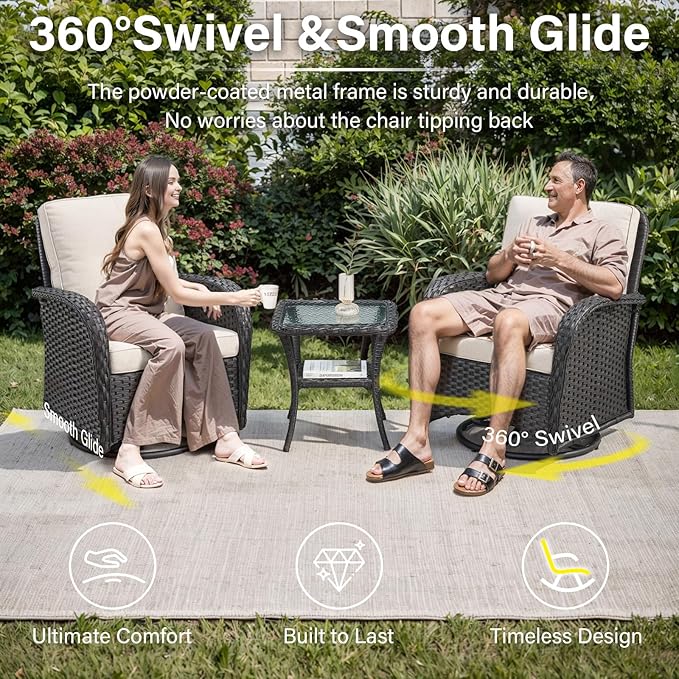 Belord 6 Pieces Wicker Patio Conversation Sets