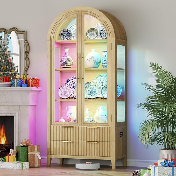 Vlsrka 71" Arched RGB Curio Cabinet