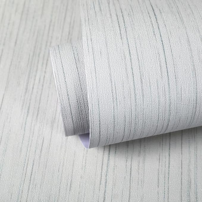Beige Grey Grasscloth Wallpaper Peel and Stick 15.74" X 472.44" Removable