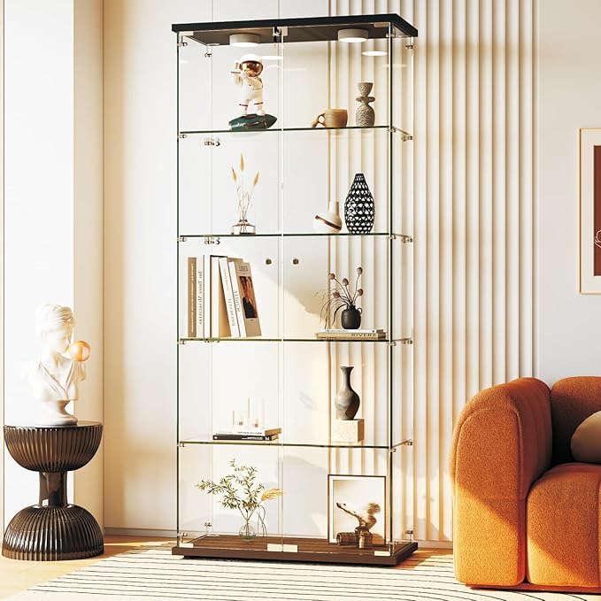IDEALHOUSE Tempered Glass Display Cabinet