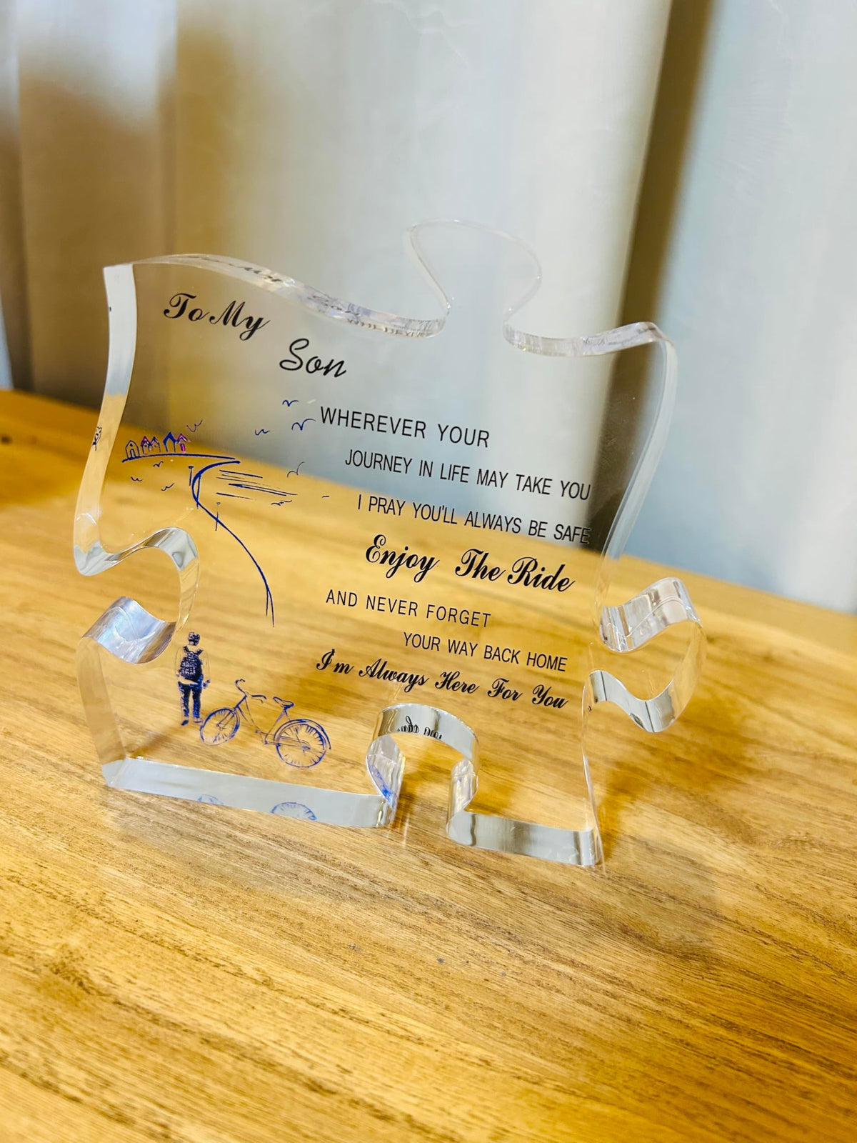 Acrylic Plaque Gift for Son Birthday Graduation Gifts from Mom Dad Inspirational Quotes Table Centerpiece Decorations Personalized Ornament Paper weight (To son)