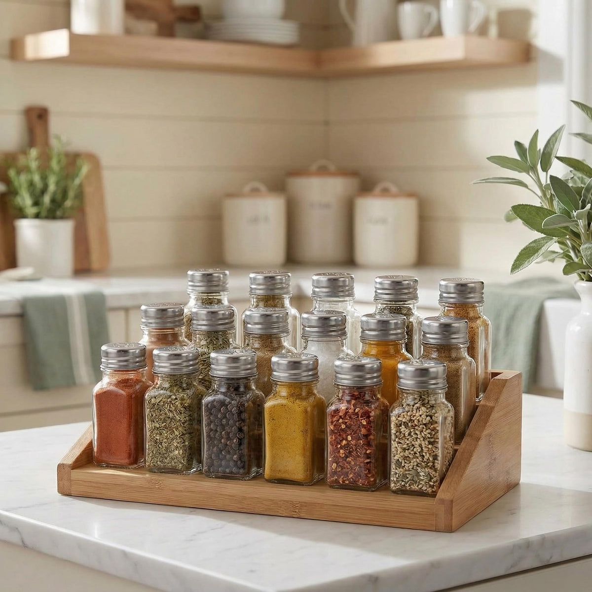 Tebery 16 Pack Clear Salt and Pepper Shakers Glass Set, Retro Style Glass Spice Shakers with Stainless Tops