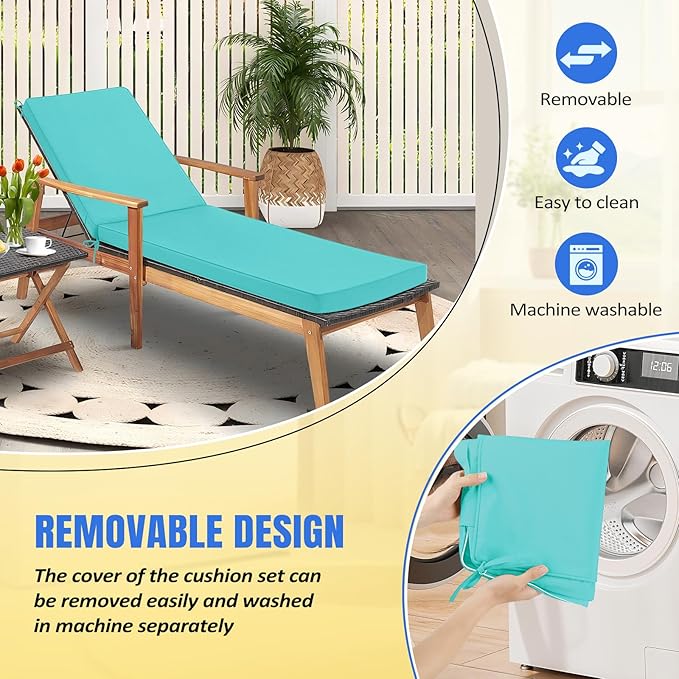 Basic Beyond Chaise Lounge Cushions Outdoor, 3-Layer Waterproof Outdoor