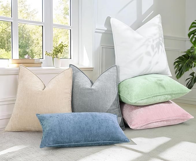 decorUhome Summer Couch Throw Pillow Covers 12x20 Set of 2, Decorative Soft
