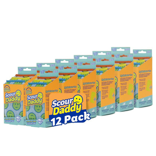 Scrub Daddy Scour Daddy Scouring Pad - Non Scratch Scouring Pad - Sponges for Dishes & Cleaning Supplies - Durable & Odor Resistant - 3 Count (12 Pack)