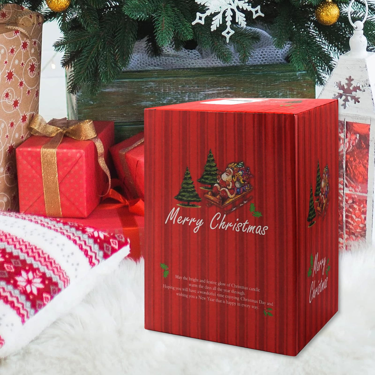 Christmas Snow Globe Lantern Musical, Snow Globes Christmas with Music, Glitter Snowflakes icicles Lighted Santa Claus Decorative Lantern, Xmas Decor Gift for Adult Girls Women