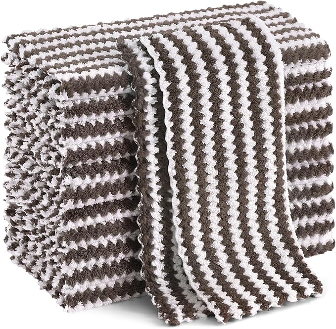 Homaxy 12 Pack Kitchen Dish Cloths, Ultra Soft and Absorbent Dish Towels
