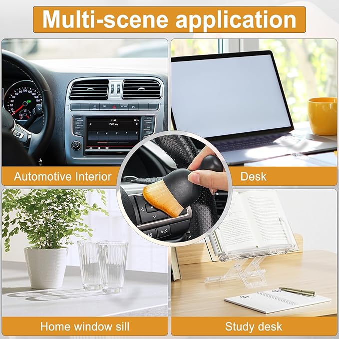 GaRhomxy Car Detailing Brushes, Car Interior Dust Sweeping Soft Brush, Soft