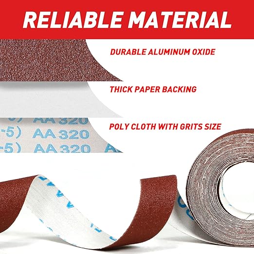 Emery Cloth Roll, 240 Grit Sandpaper Roll, Wet and Dry Emory Cloths