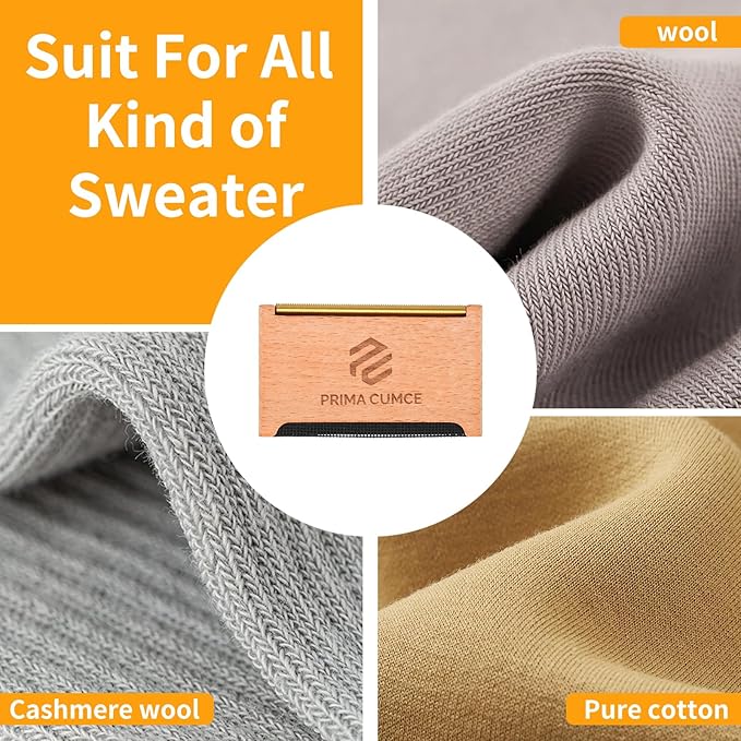 Wooden Cashmere Comb for Knits, Wool & Delicate Fabrics – Manual Fabric Shaver