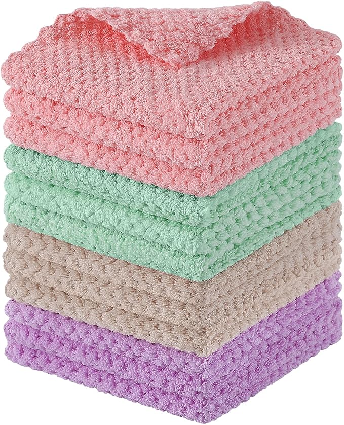 Homaxy 12 Pack Kitchen Dish Cloths, Ultra Soft and Absorbent Dish Towels