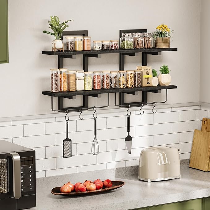 Creso hom Floating Shelves, Hanging Bathroom Shelves 2-Tier, Wall Mounted
