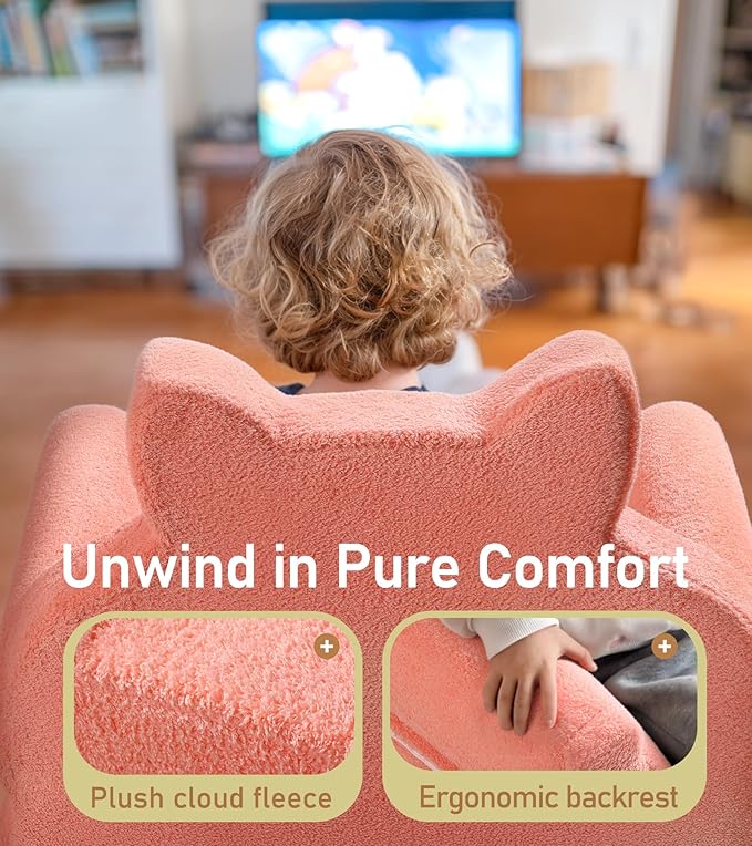 little dove Extra Wide Soft Toddler Couch Fold Out, Comfy Toddler Chair