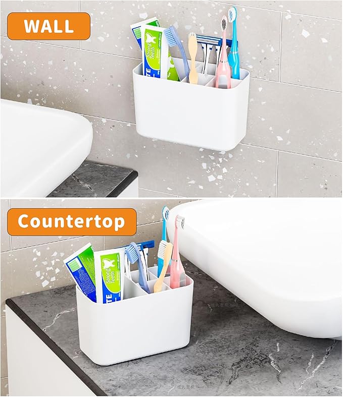 Electric Toothbrush Holder for Bathroom Countertop and Wall Mounted