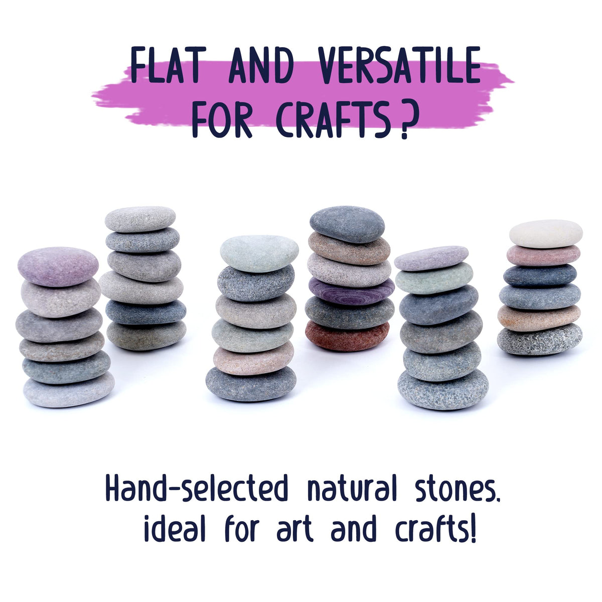 ROCART 12 PCS Large Rocks for Painting, 1.5-2.0 Inches Flat Painting Rocks for Arts & Crafts, Natural Smooth River Rocks for Painting, Kindness Rocks, Decoration, DIY, Crafting Gift