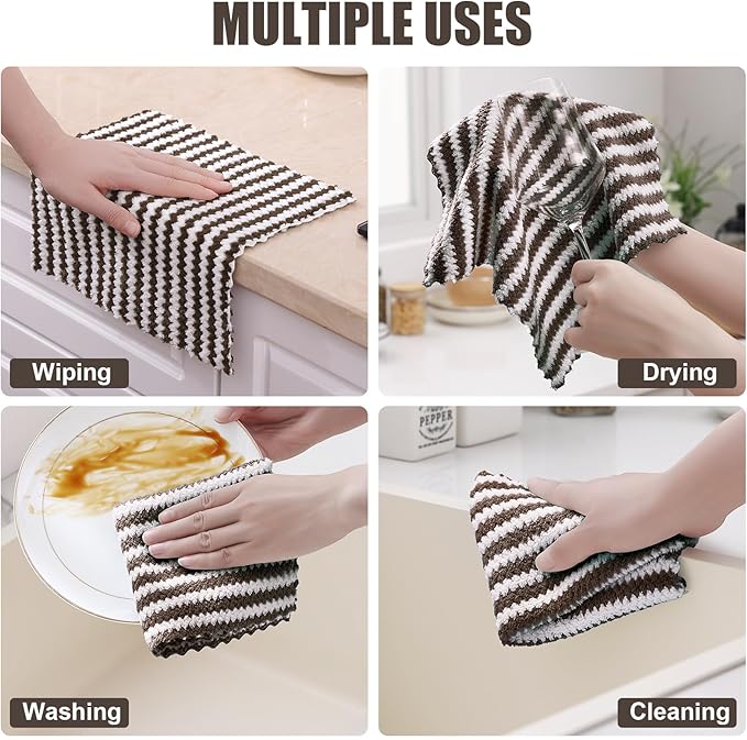 Homaxy 24 Pack Kitchen Dish Cloths, Ultra Soft and Absorbent Dish Towels