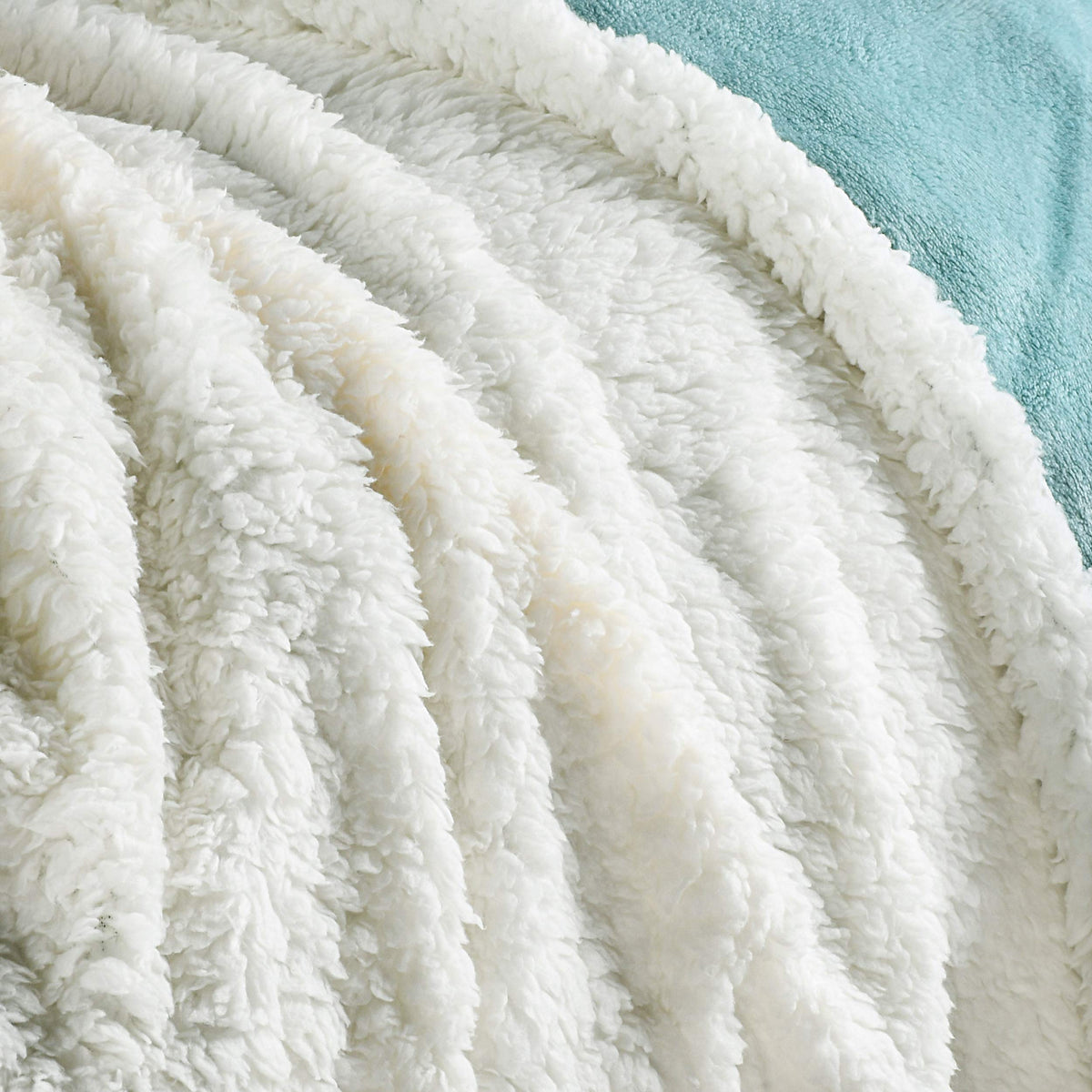 Catalonia Teal Fluffy Sherpa Throw Blanket, Super Soft Mink Plush Couch Blanket, TV Bed Fuzzy Blanket, Comfy Warm Heavy Throws, Comfort Gift for Her, 50x60 inches