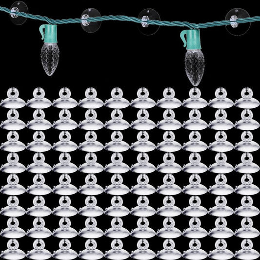 Skyley Christmas Light Holders Mini Hang Christmas Light Clips Suction Cup Clips Shower Suction Cup Hooks Outdoor Seasonal Lighting Hooks for Window Glass Home Bathroom Kitchen(200 Pcs)