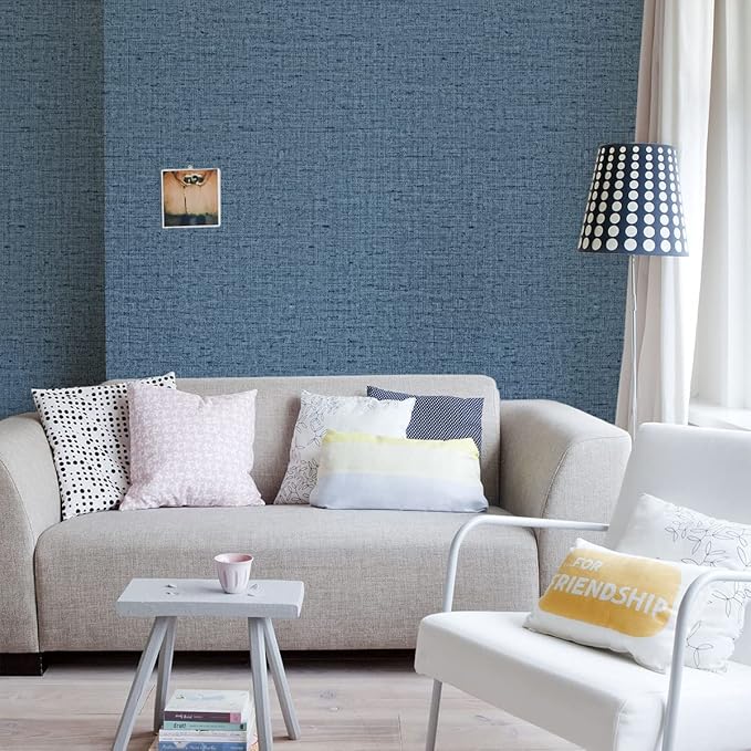 Blue Peel and Stick Wallpaper Removable 236inch Vinyl Stick on Decor Paper