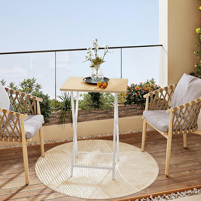 HOOBRO Folding TV Tray Tables, Industrial Snack Tables