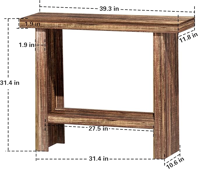 LIFECHOVY Farmhouse Wood Entryway Table Narrow Console Tables