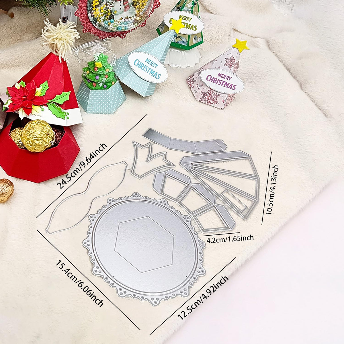 Alinacutle Christmas Decoration Candy Box Metal Cutting Die Cut for Gifts Packing Handmade Paper Craft Birthday Festival Celebrate Presents Container -Alinacutle