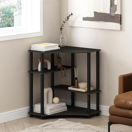 Furinno Turn-N-Tube Storage Shelves, 4-Tier Corner Shelf, Toolless Assembly
