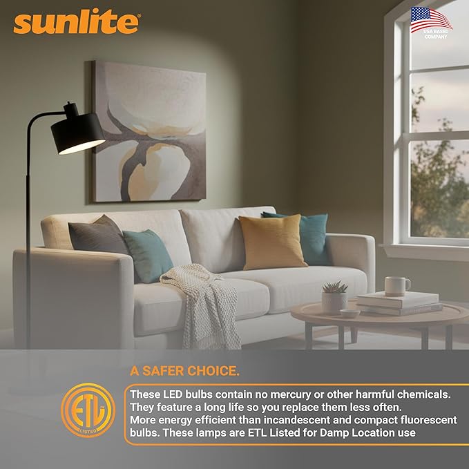 Sunlite LED R14 Mini Flood Light Bulbs, 4 Watts, 250 Lumens, Medium Base