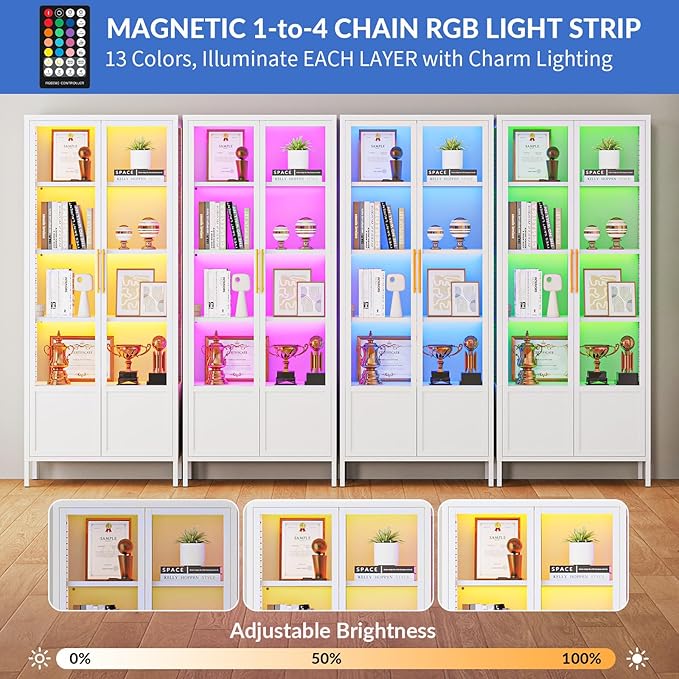 5-Tier Glass Display Cabinet