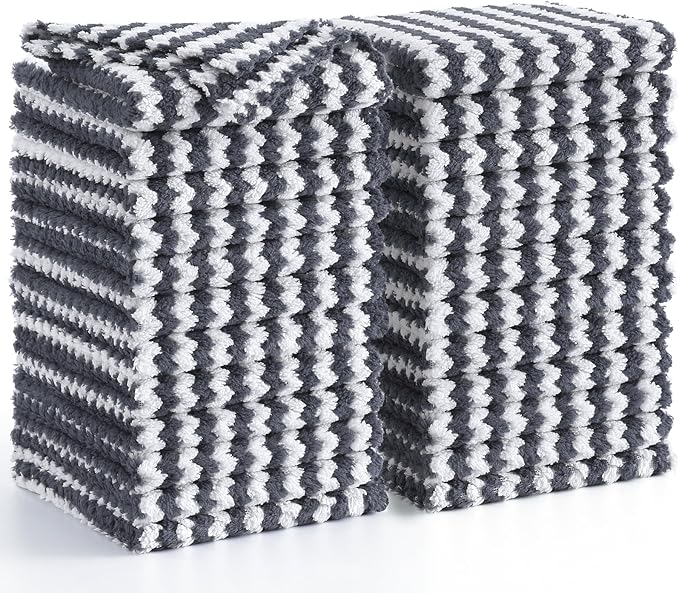 Homaxy 24 Pack Kitchen Dish Cloths, Ultra Soft and Absorbent Dish Towels