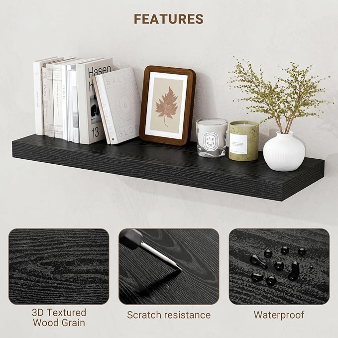 Acovy 36 Inch Floating Shelves, Wooden Shelves