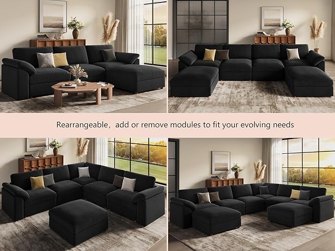 EASE MOOSE Oversized Sectional Modular Sofa, Large U Shape Sectional Couch Wide