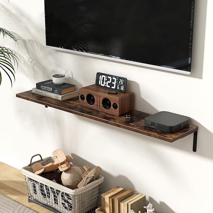 Fun Memories Deep Floating Shelves, 48W x 8D Floating Shelves Set of 2
