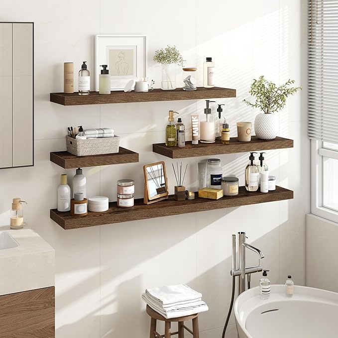 Acovy 55 Inch Floating Shelves, Wooden Shelves