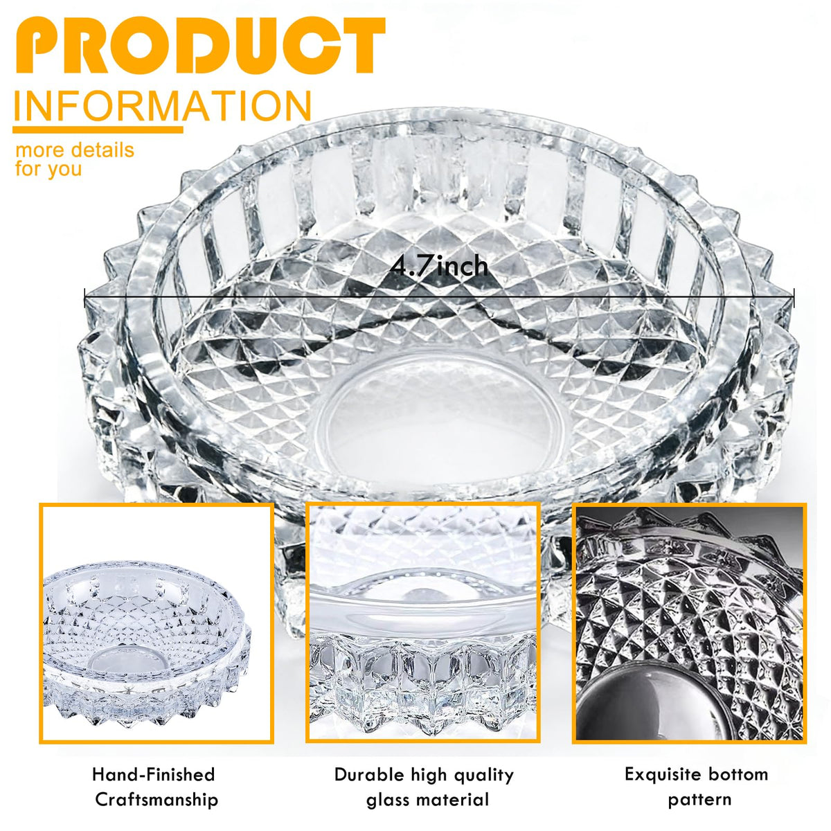 Clear Candle Holder Candle Dish – Chic Glass Candle Holder Tray for Home Decor, Boho Bar Decor – Candle Plate for Tea Light Votive Diffuser – 4.7 x 1.3 in (Clear)