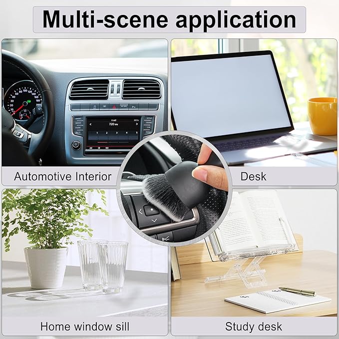 GaRhomxy Car Detailing Brushes, Car Interior Dust Sweeping Soft Brush, Soft