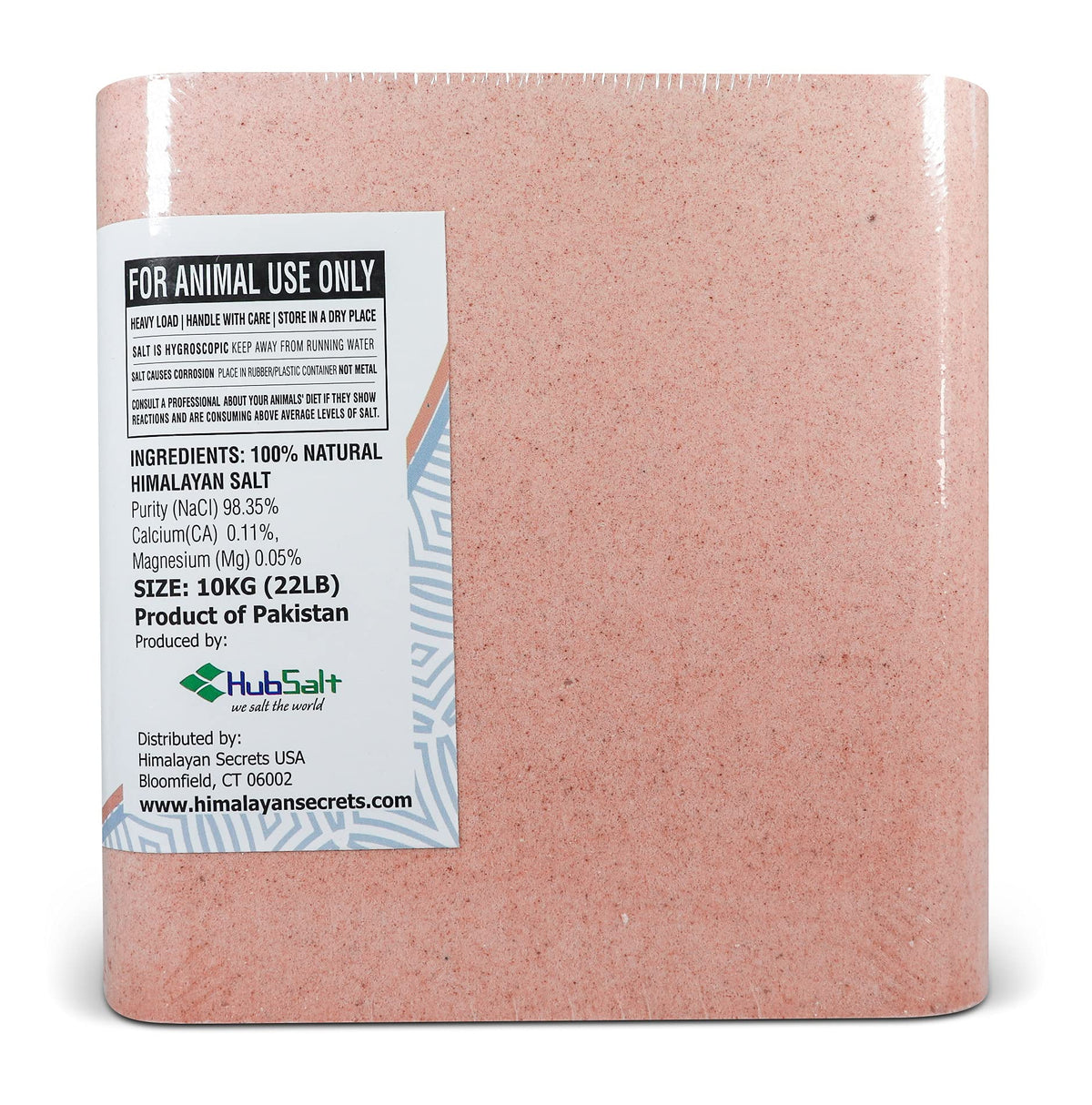 Salt Block for Deer & Horses – Compressed Mineral Salt Lick for Livestock, Cattle & Goats – Himalayan Secrets Pink Rock Salt Block (22LB/10KG, Block w/ Mounting Hole)