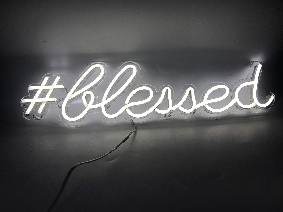 Ulalaza LED Neon Sign Night Light for Wall Party Décor Bedroom Room Bar Wedding Home Birthday Art Decoration Christmas with USB Chain Light modulator 5v (lets party blue)