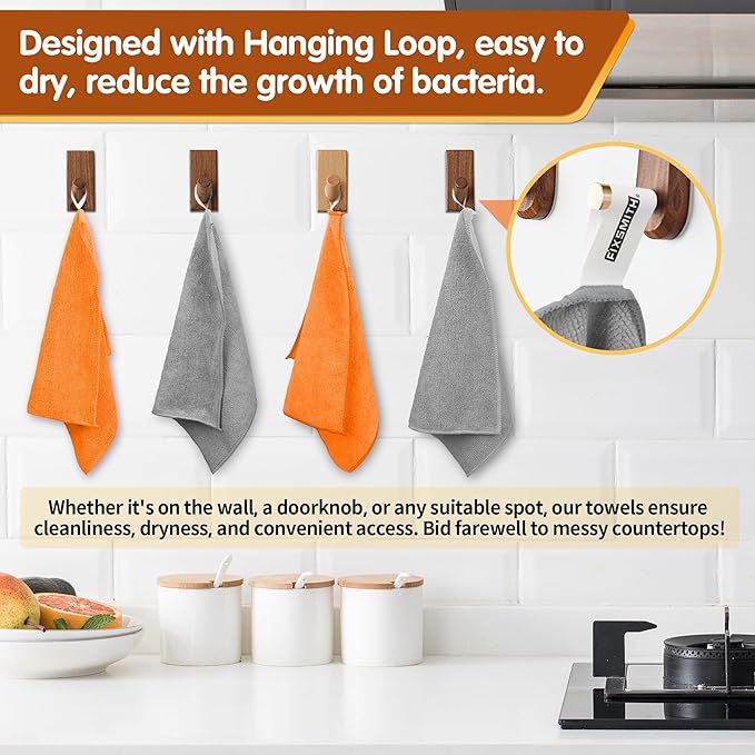 FIXSMITH Microfiber Cleaning Cloth -Pack of 12, Highly Absorbent Cleaning Rags