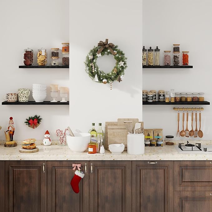 Fun Memories Floating Shelves for Wall, 27.5" Rustic Wood Deep Wall Mounted