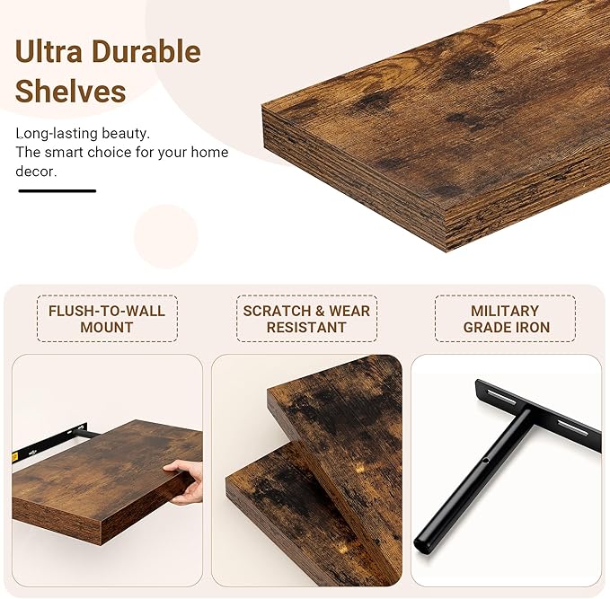 24 Inch Floating Shelves, 12 Inch Deep Floating Shelves