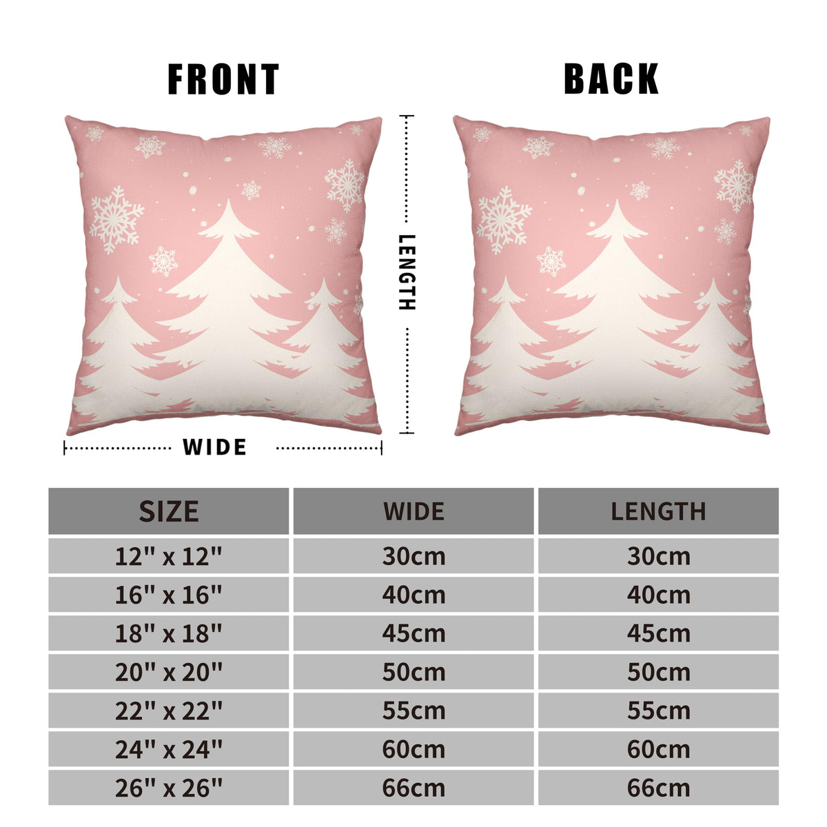 Kwlegh Pink Snowman Pillow Covers 18x18 Christmas Tree with Snowflakes Throw Pillow Covers Pillow Case Winter Holiday Cushion Case for Living Room Couch Bedroom Set of 2