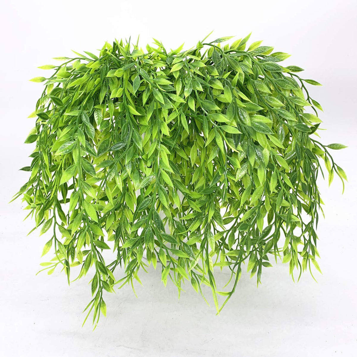 PASYOU Artificial Willow, Plastic Plants Greenery Leaves Fake Hanging Vine Faux Ivy for Home Indoor Outdoor Garden Door Wall DIY Basket Planter Filler Wedding Party Decoration UV Resistant - 4 Pack