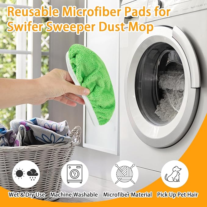 Reusable Dry Sweeping Cloths Microfiber Wet Mop Pads Compatible