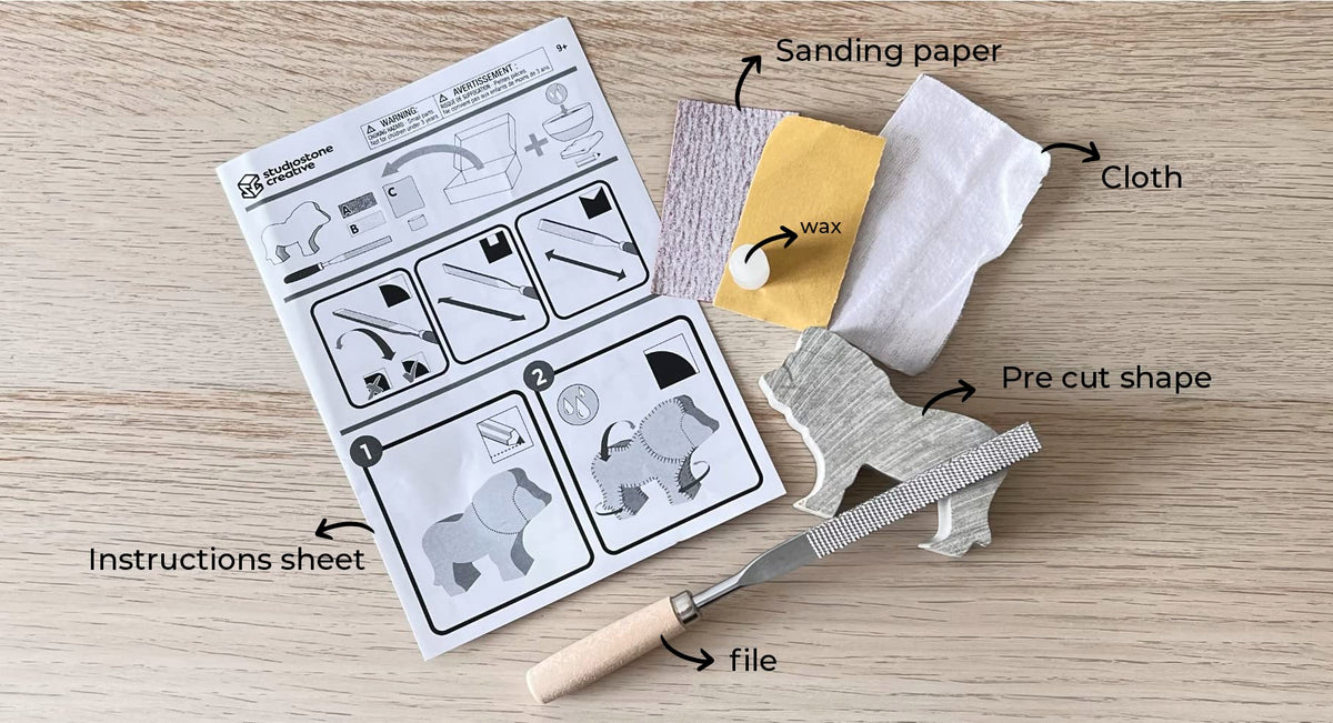 STUDIOSTONE CREATIVE DIY Arts & Crafts Carving Kit Kids Adults Eagle Sculpture Soapstone