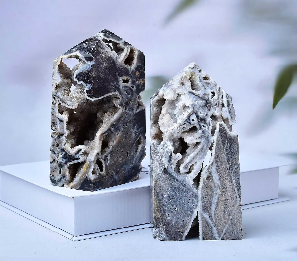 FZBHRO Large Sphalerite Geode Towers Crystal Point Obelisk Irregular Shape Healing Crystal Stone Wand Meditation Gift 0.8-1.3 Pound