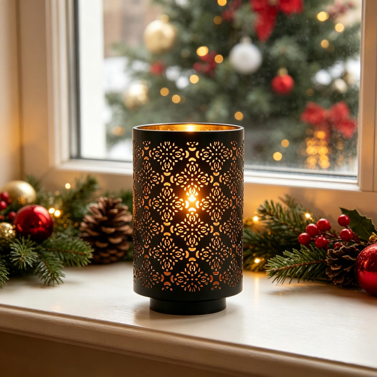 Hosley Diamond Cut Candle Holder 8 Inch Height Ideal Gift for Wedding Spa Lantern Reiki Decor LED Candles P9