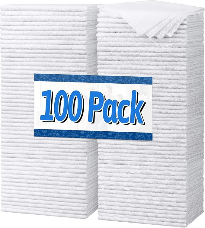 FIXSMITH White Microfiber Cleaning Cloth, 11.5"X11.5" Cleaning Rags