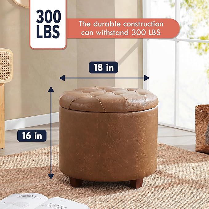 Ornavo Home Round Storage Ottoman